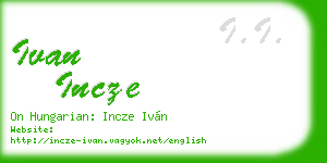 ivan incze business card